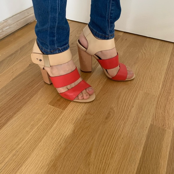 Sam Edelman red sandal heels size 7 - Picture 3 of 8